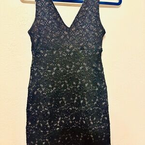 Intermission Elegant Black Lace Mini Dress size 6 EUC